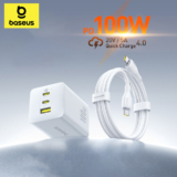 מטען מהיר GaN 100W עם חיבורי Type C